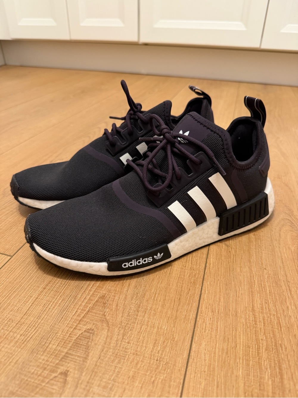 adidas Men's NMD R1 Casual Sneakers - Dark purple/White Size 10